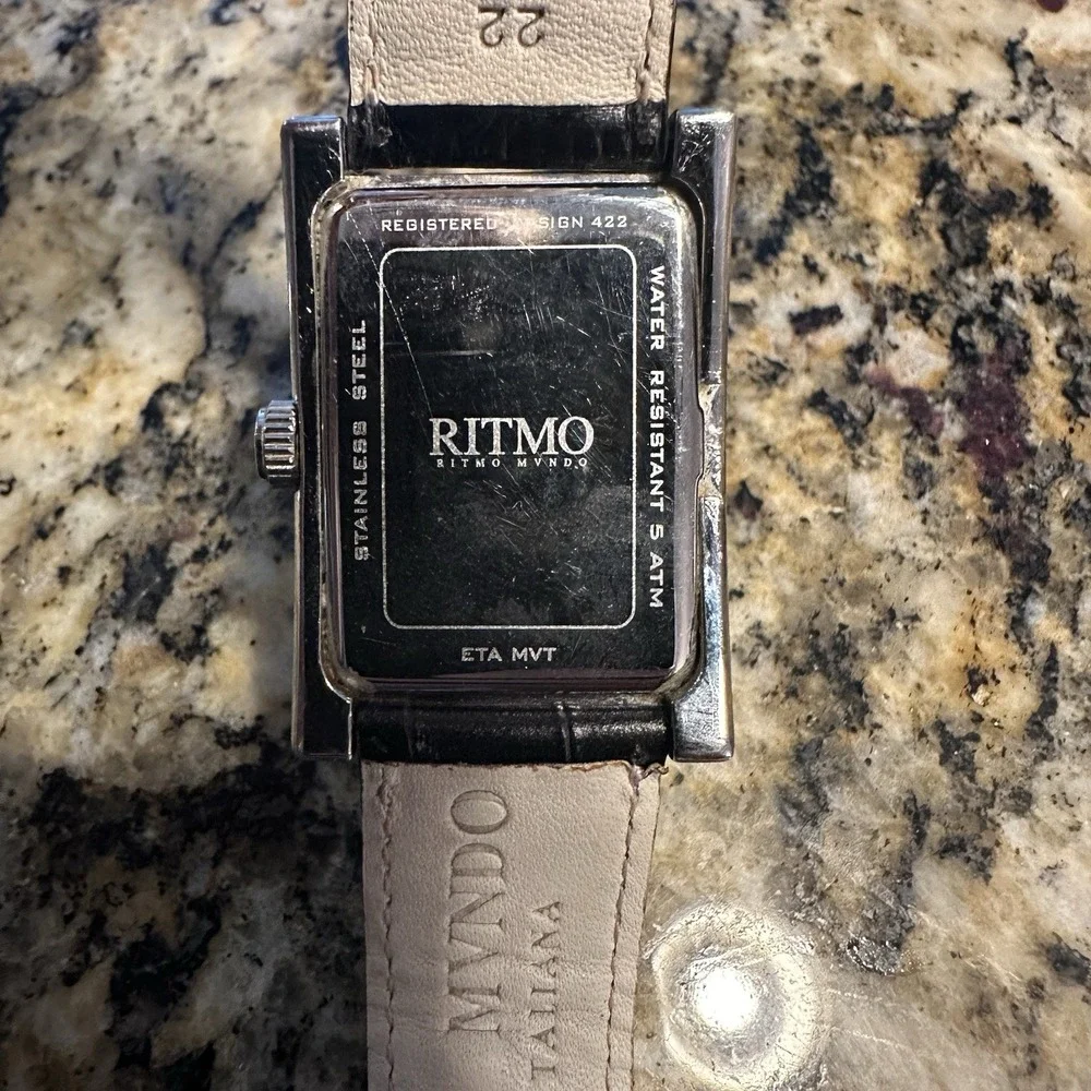 Ritmo Mundo Colorful Steel Rectangle Watch‎ With Box Automatic Needs Battery